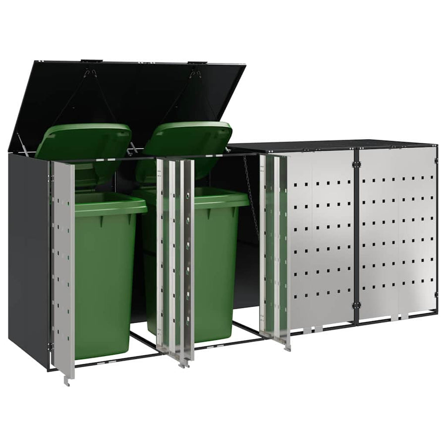 Wieltjesbakopslag voor 3 bakken Antraciet 340 x 77.5 x 115.5 cm