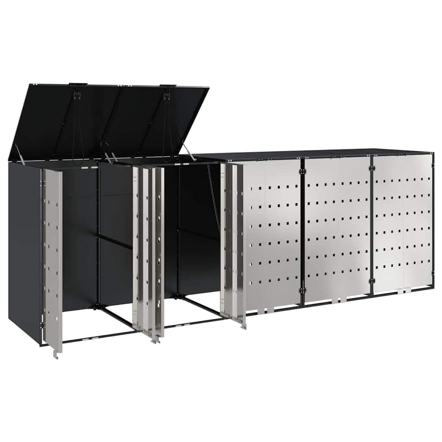 Wieltjesbakopslag voor 3 bakken Antraciet 340 x 77.5 x 115.5 cm