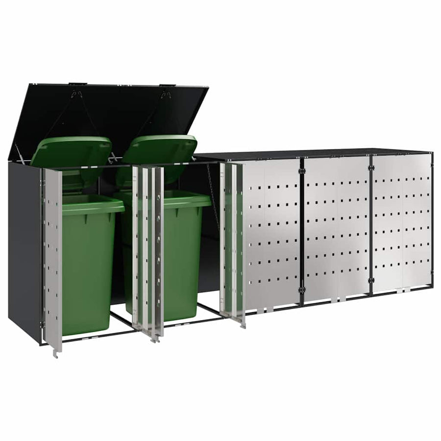 Wieltjesbakopslag voor 3 bakken Antraciet 340 x 77.5 x 115.5 cm