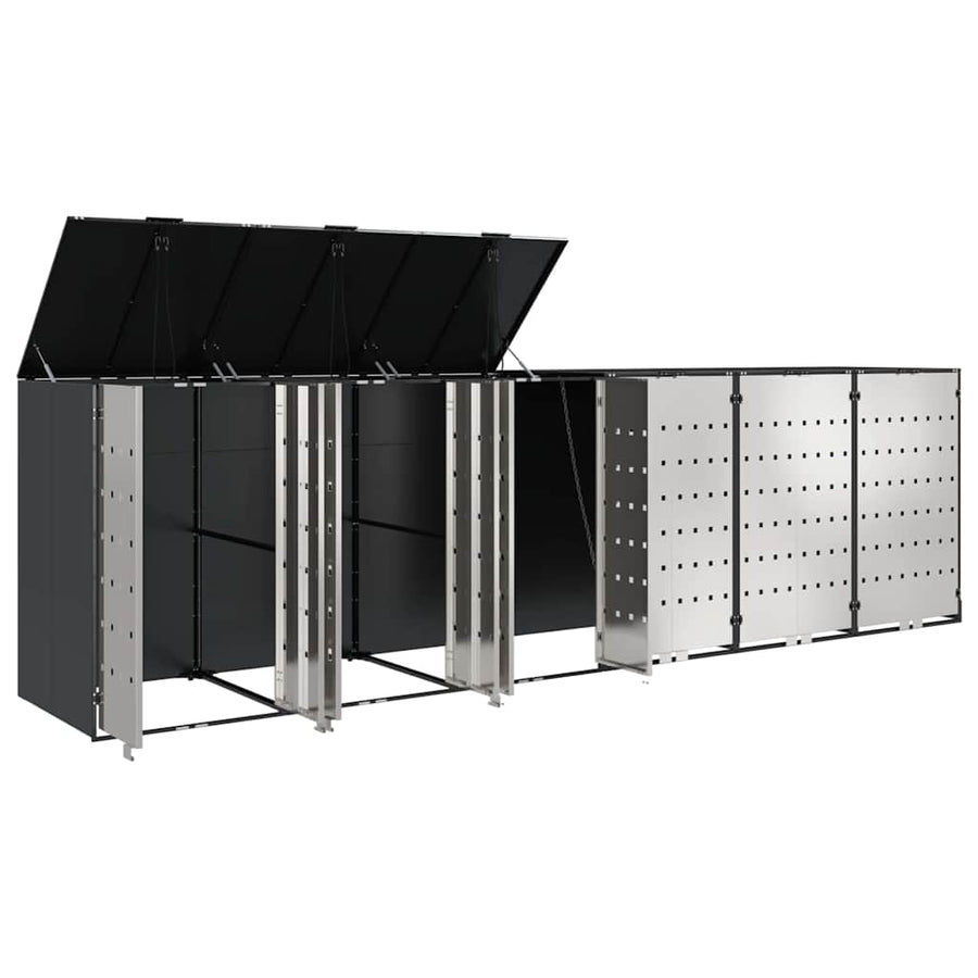 Wieltjesbakopslag voor 3 bakken Antraciet 340 x 77.5 x 115.5 cm
