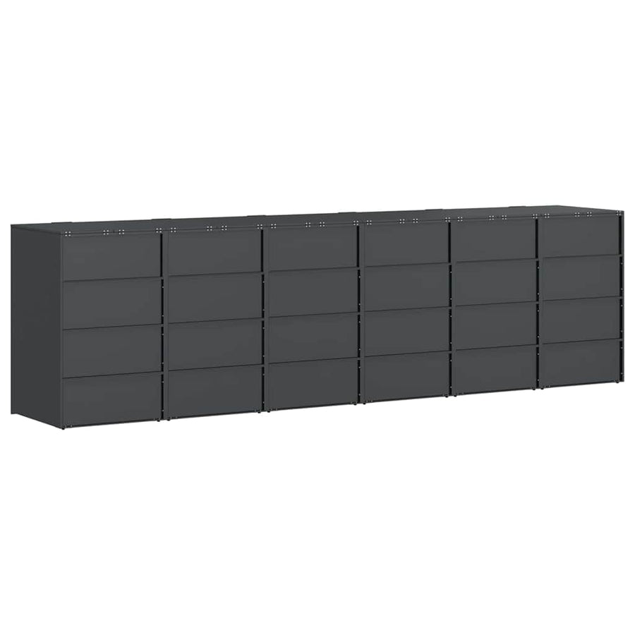 Wieltjesbakopslag voor 3 bakken Antraciet 340 x 77.5 x 115.5 cm
