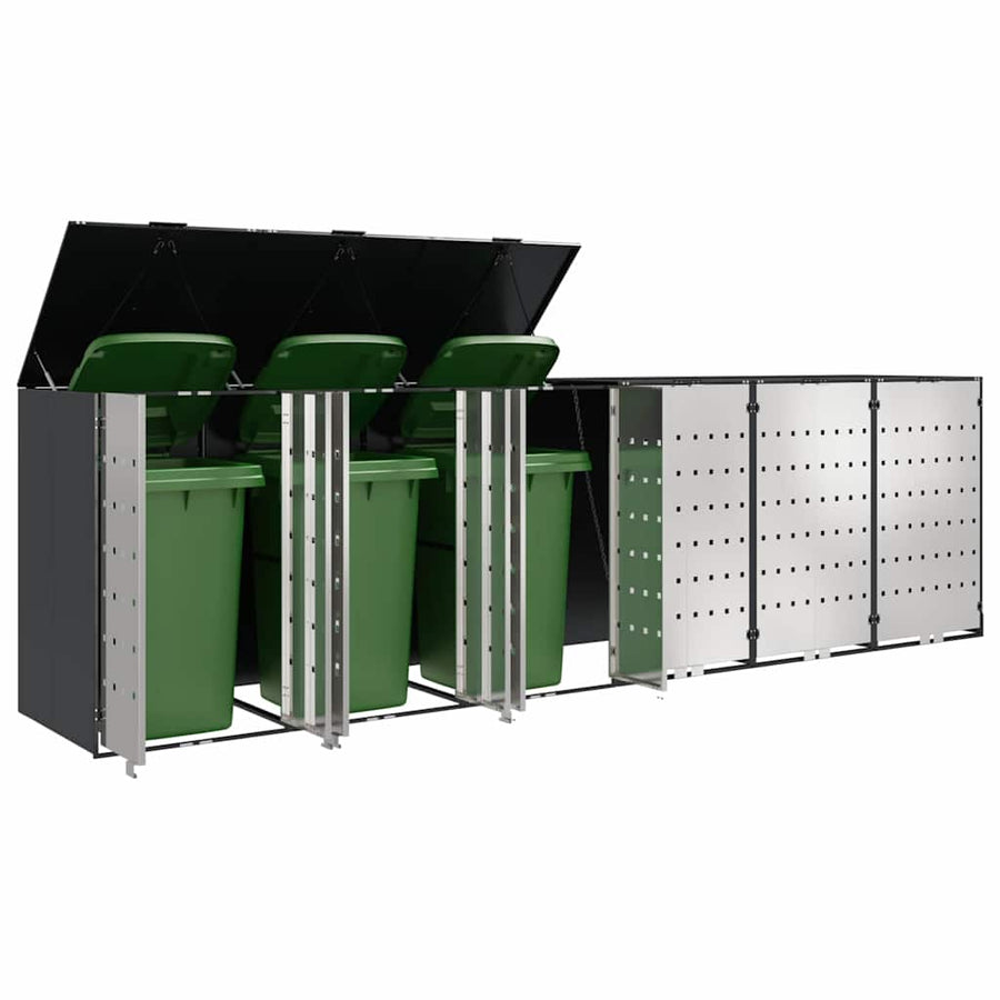 Wieltjesbakopslag voor 3 bakken Antraciet 340 x 77.5 x 115.5 cm