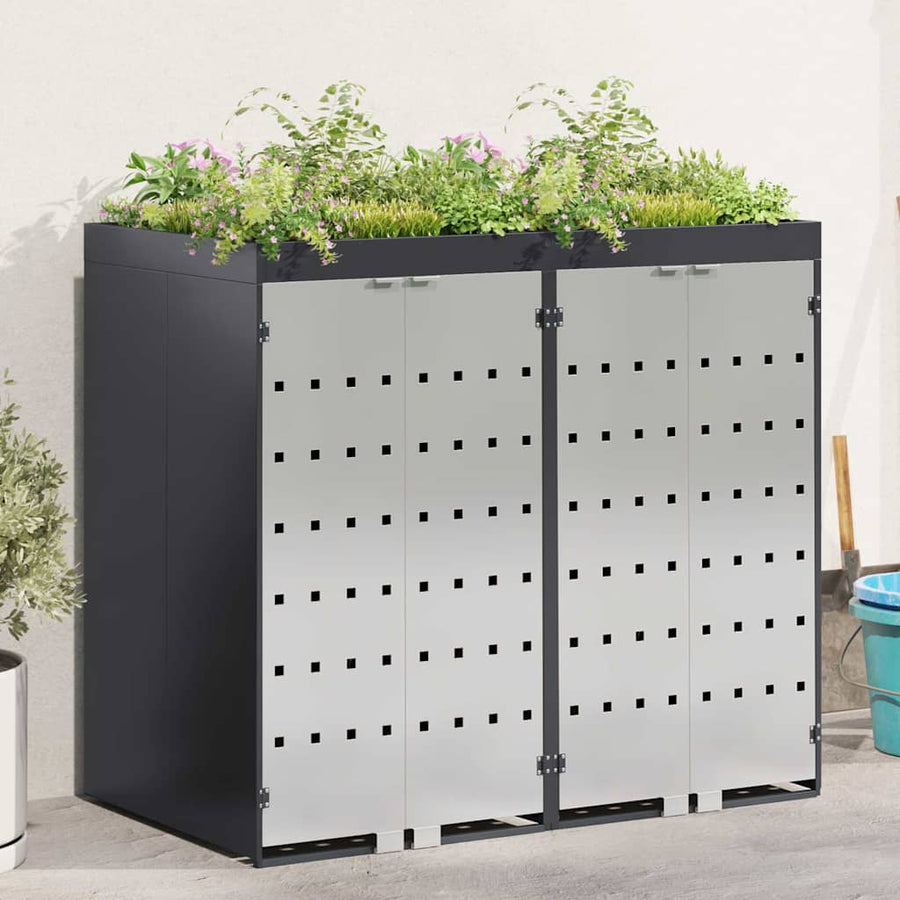 Wieltjesbakopslag voor 3 bakken Antraciet 340 x 77.5 x 115.5 cm