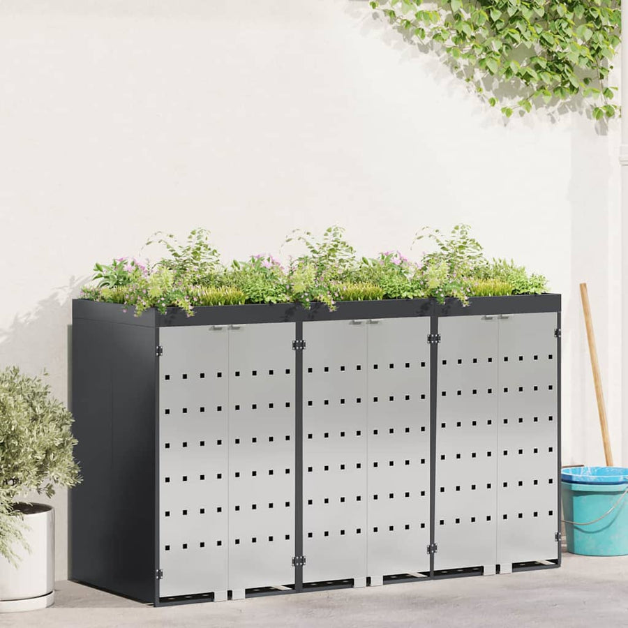 Wieltjesbakopslag voor 3 bakken Antraciet 340 x 77.5 x 115.5 cm