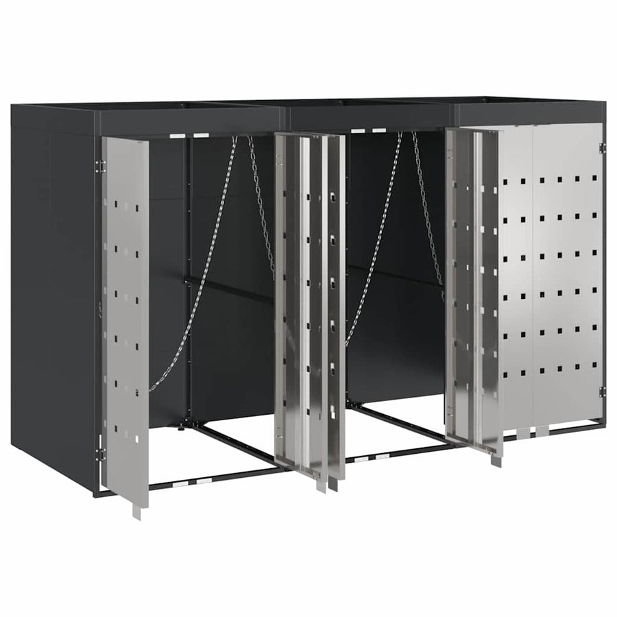 Wieltjesbakopslag voor 3 bakken Antraciet 340 x 77.5 x 115.5 cm