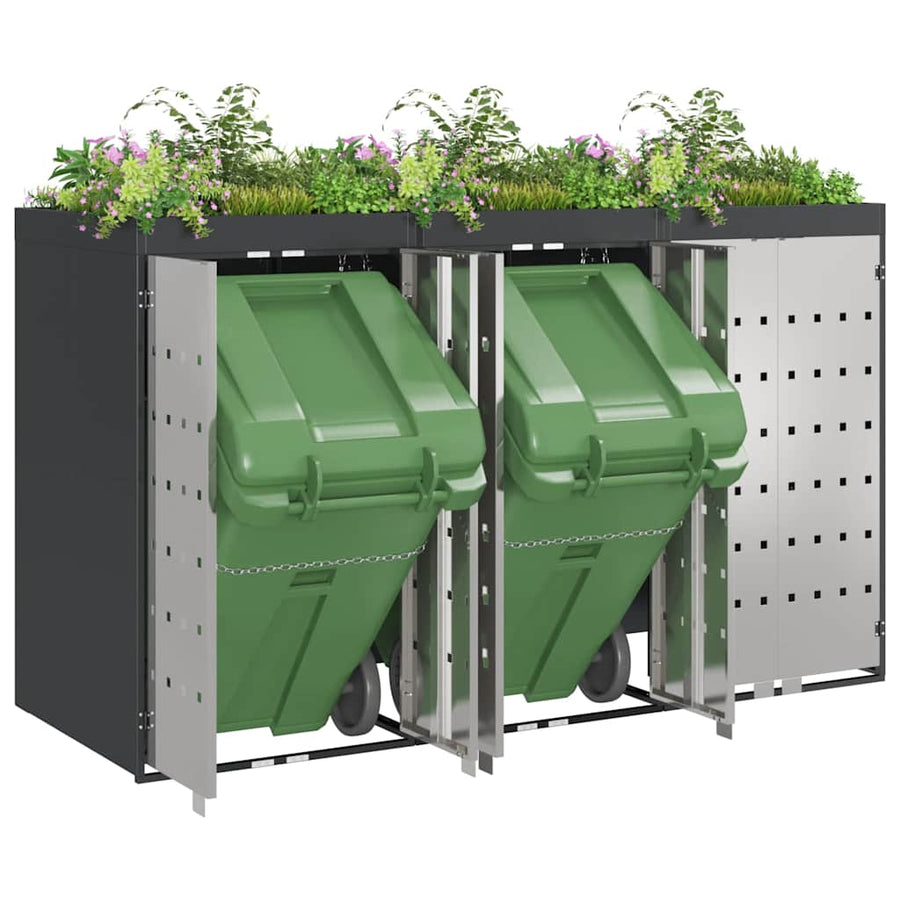 Wieltjesbakopslag voor 3 bakken Antraciet 340 x 77.5 x 115.5 cm