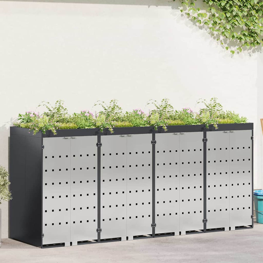 Wieltjesbakopslag voor 3 bakken Antraciet 340 x 77.5 x 115.5 cm