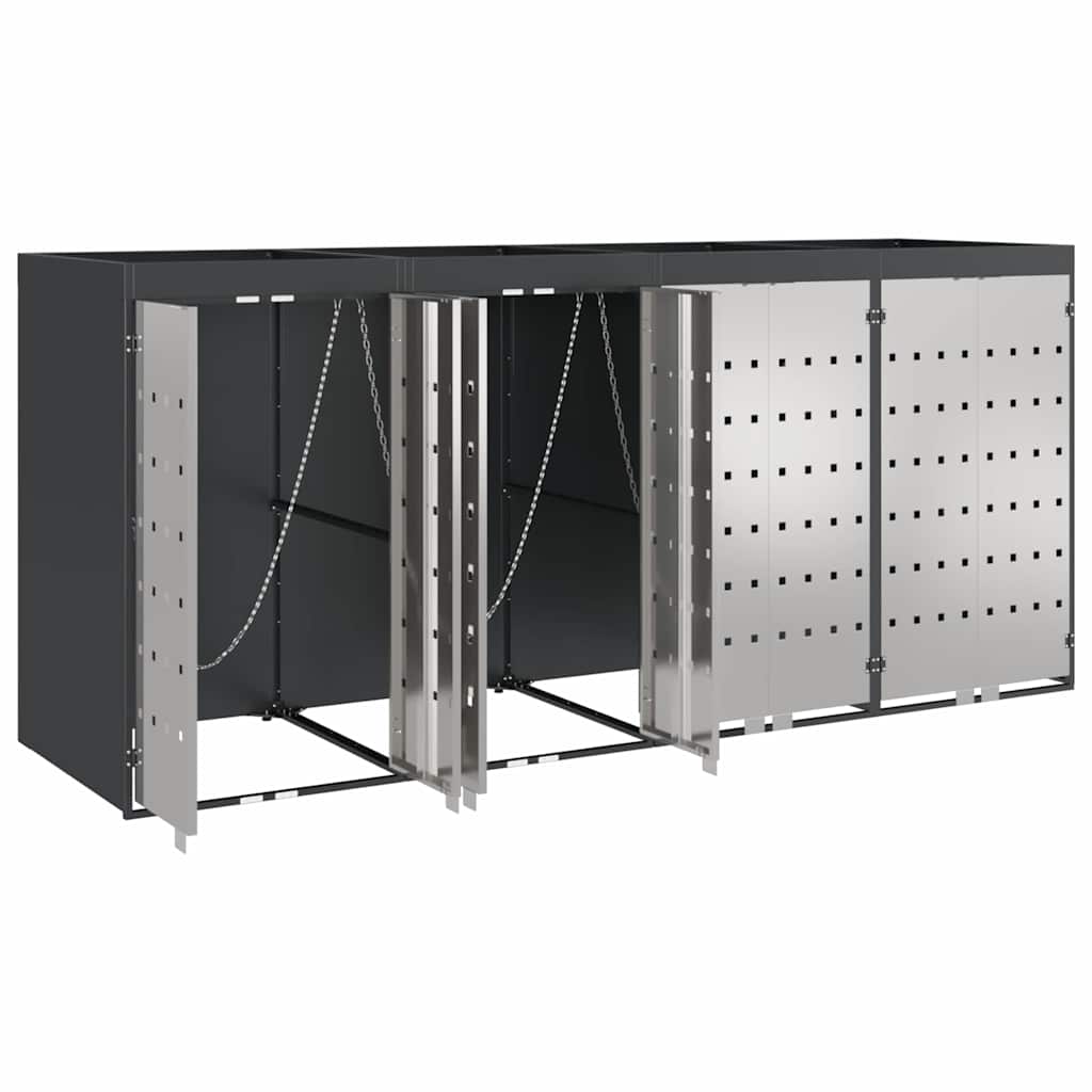 Wieltjesbakopslag voor 3 bakken Antraciet 340 x 77.5 x 115.5 cm