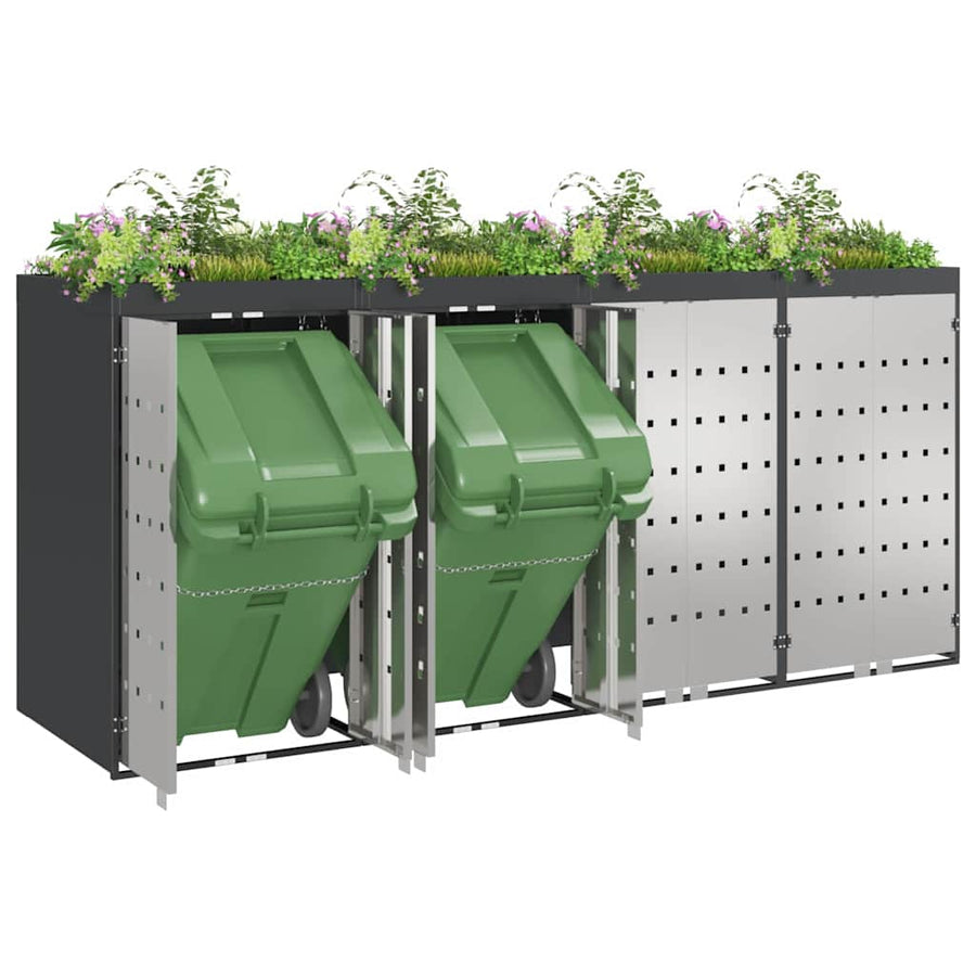Wieltjesbakopslag voor 3 bakken Antraciet 340 x 77.5 x 115.5 cm
