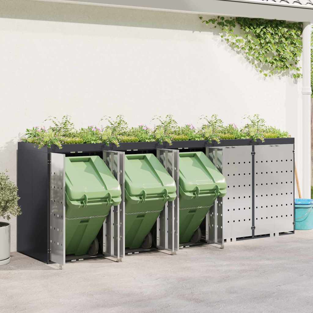 Wieltjesbakopslag voor 3 bakken Antraciet 340 x 77.5 x 115.5 cm