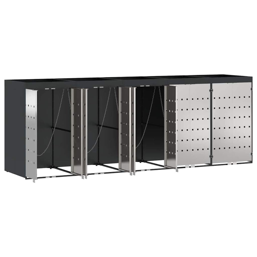 Wieltjesbakopslag voor 3 bakken Antraciet 340 x 77.5 x 115.5 cm