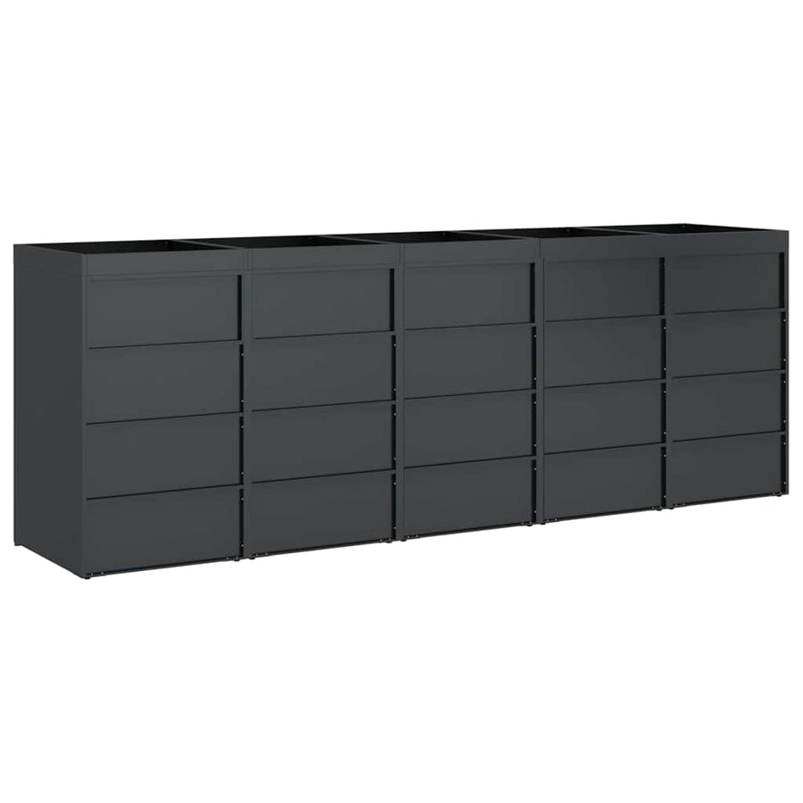 Wieltjesbakopslag voor 3 bakken Antraciet 340 x 77.5 x 115.5 cm