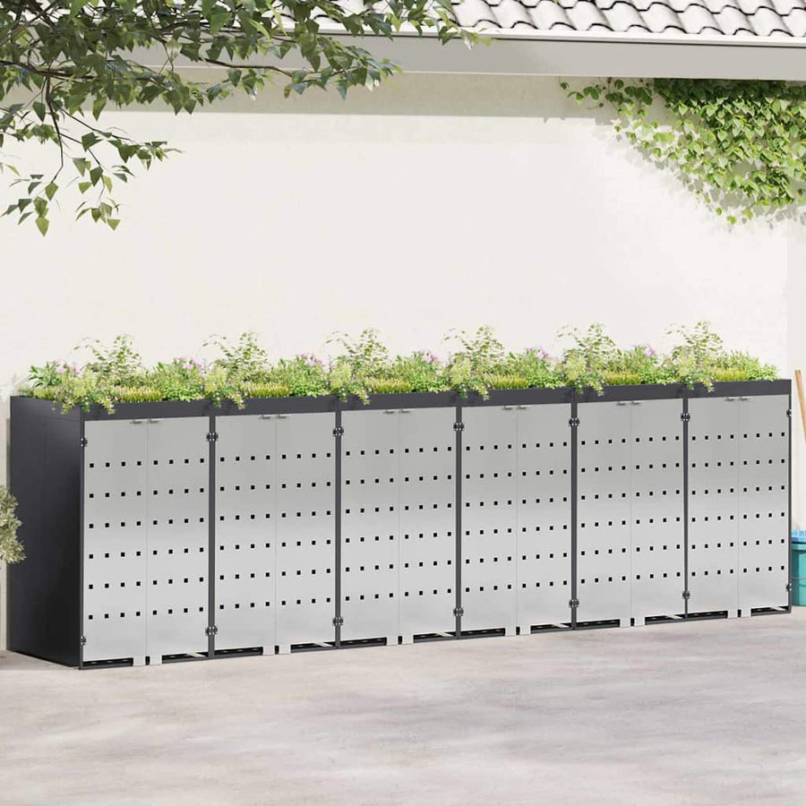 Wieltjesbakopslag voor 3 bakken Antraciet 340 x 77.5 x 115.5 cm