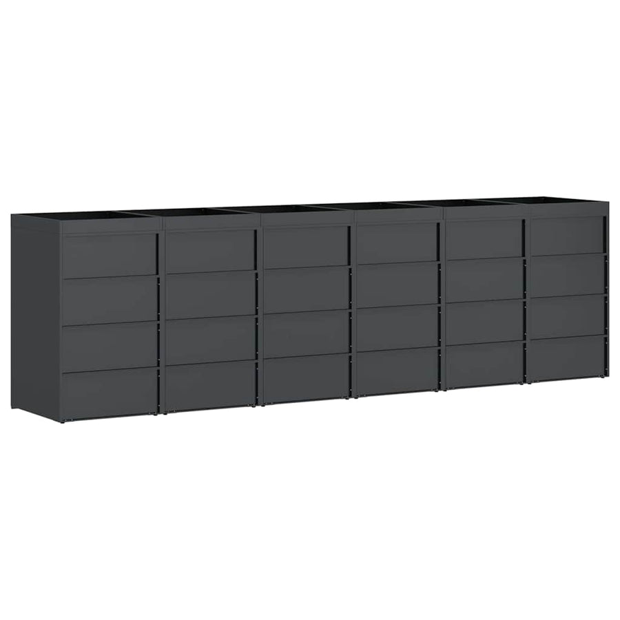 Wieltjesbakopslag voor 3 bakken Antraciet 340 x 77.5 x 115.5 cm