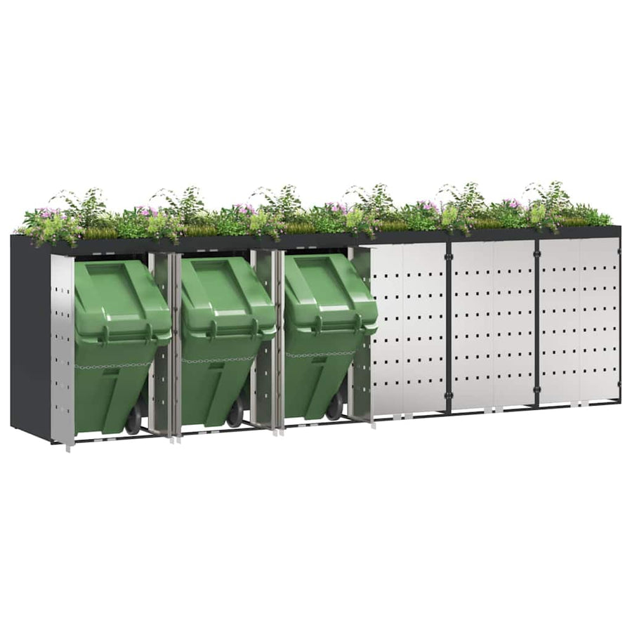 Wieltjesbakopslag voor 3 bakken Antraciet 340 x 77.5 x 115.5 cm