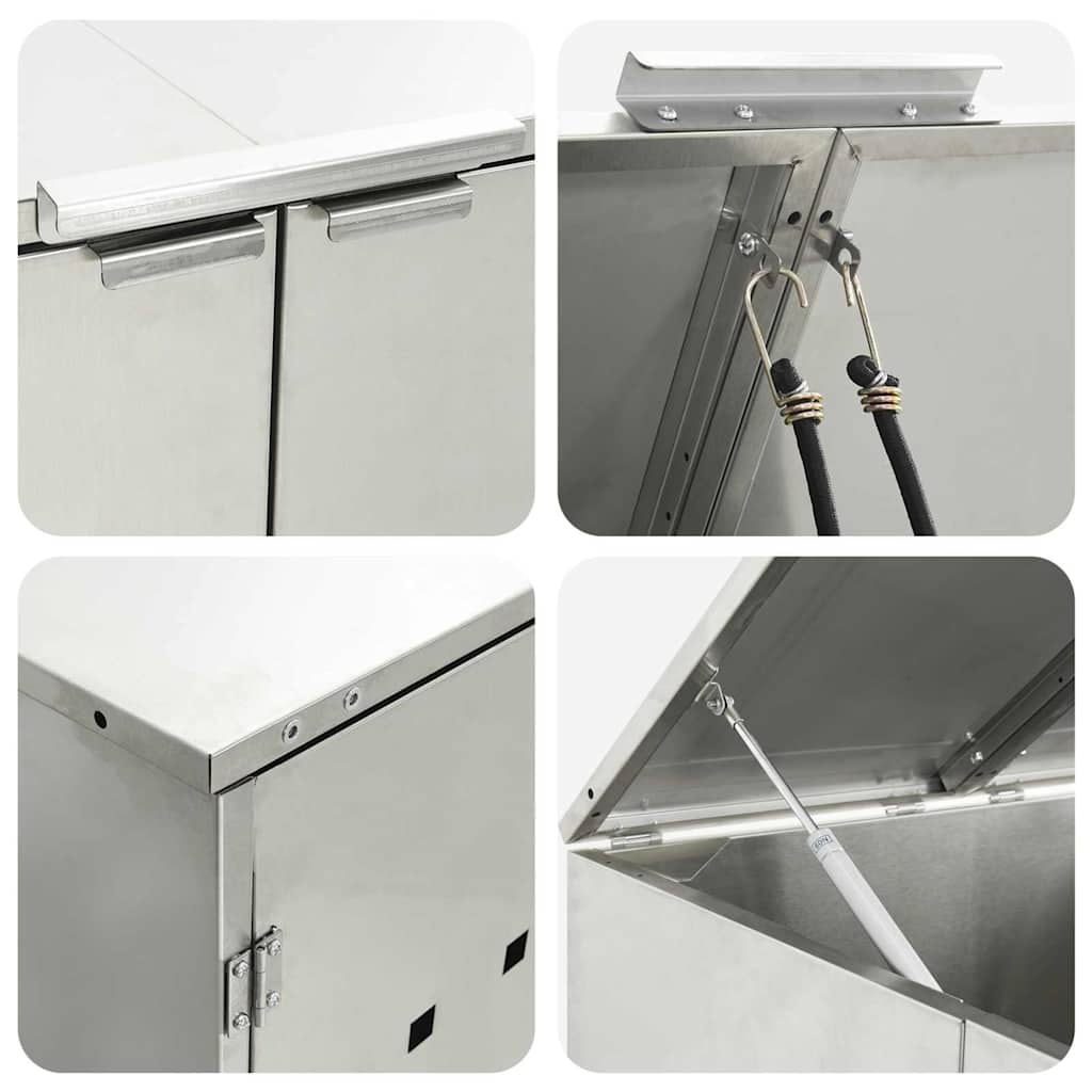 Wieltjesbakopslag voor 3 bakken Zilver 340 x 77.5 x 115.5 cm