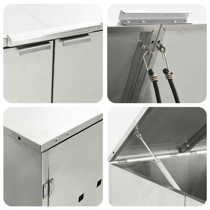 Wieltjesbakopslag voor 3 bakken Zilver 340 x 77.5 x 115.5 cm