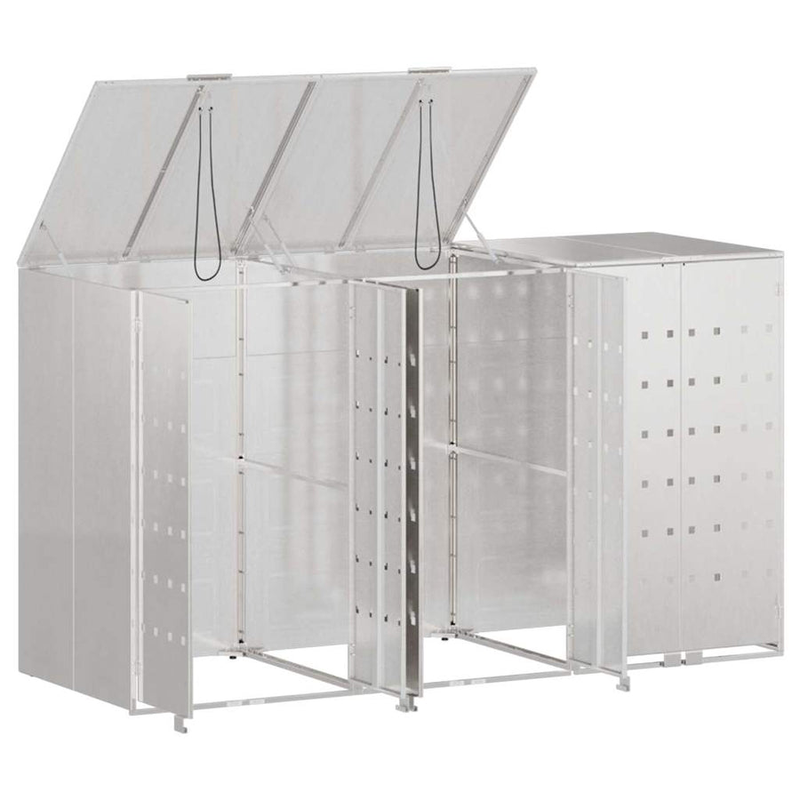 Wieltjesbakopslag voor 3 bakken Zilver 340 x 77.5 x 115.5 cm