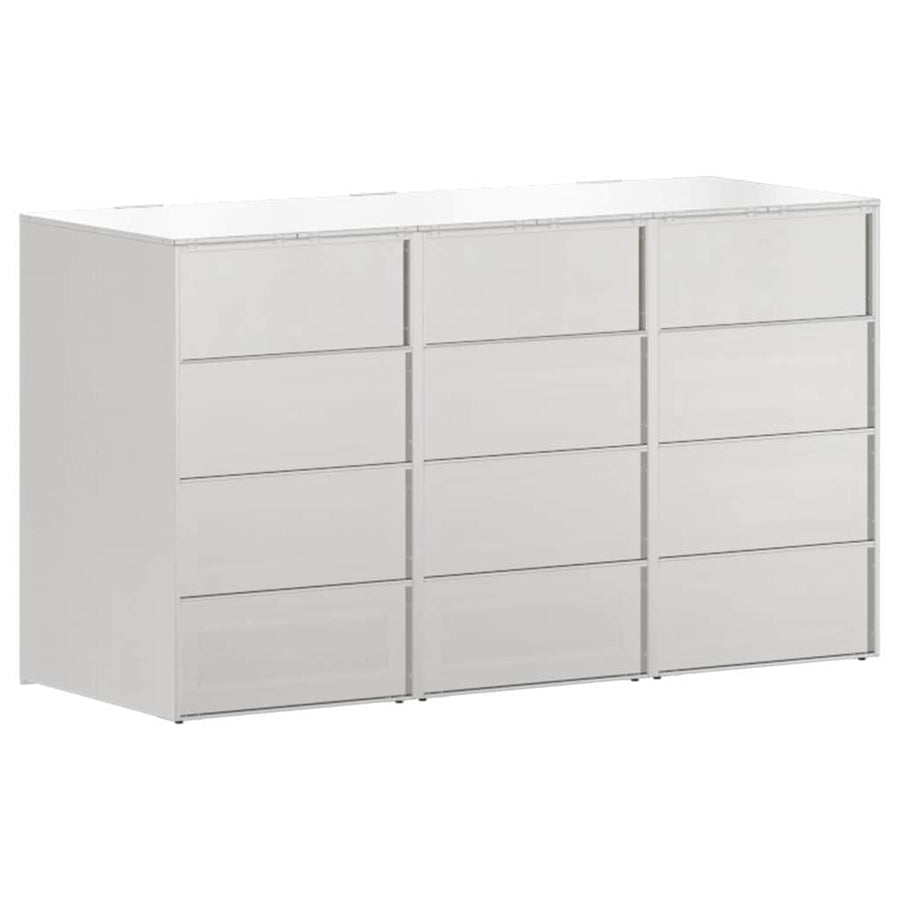 Wieltjesbakopslag voor 3 bakken Zilver 340 x 77.5 x 115.5 cm