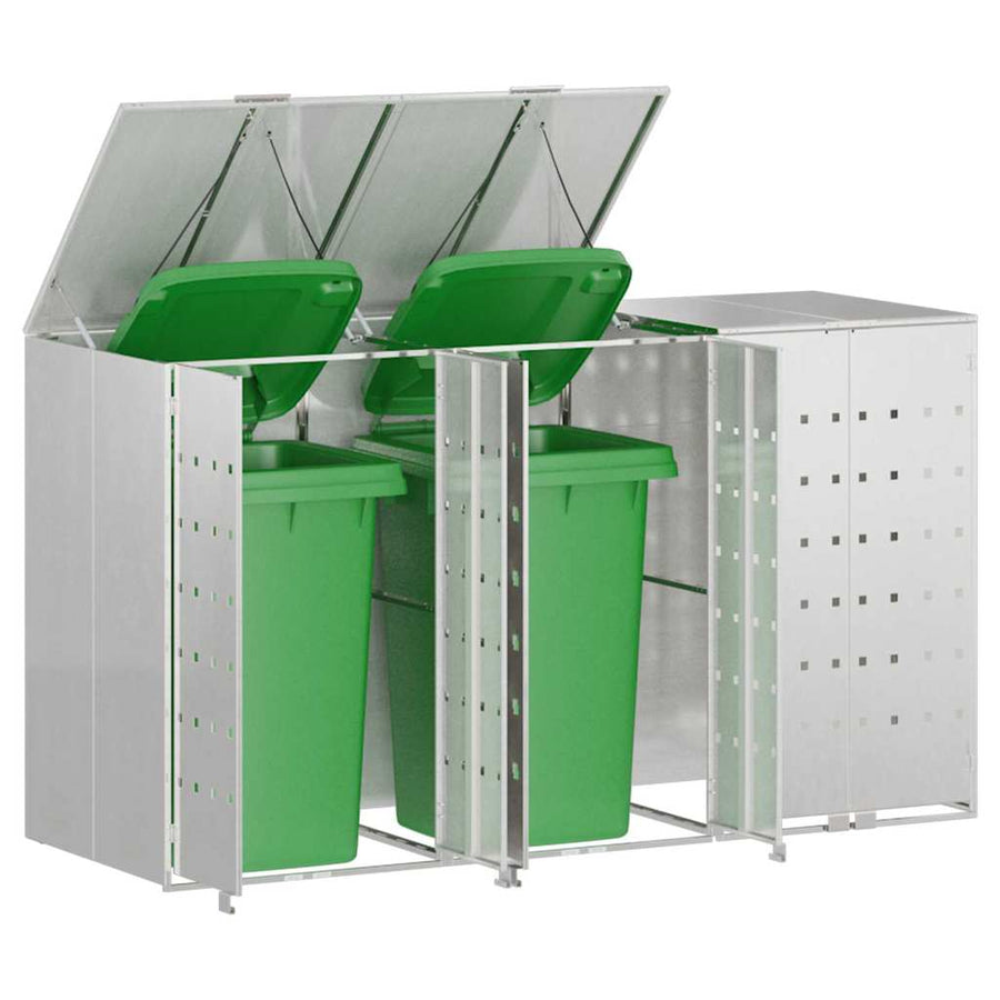 Wieltjesbakopslag voor 3 bakken Zilver 340 x 77.5 x 115.5 cm