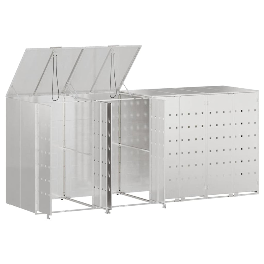 Wieltjesbakopslag voor 3 bakken Zilver 340 x 77.5 x 115.5 cm