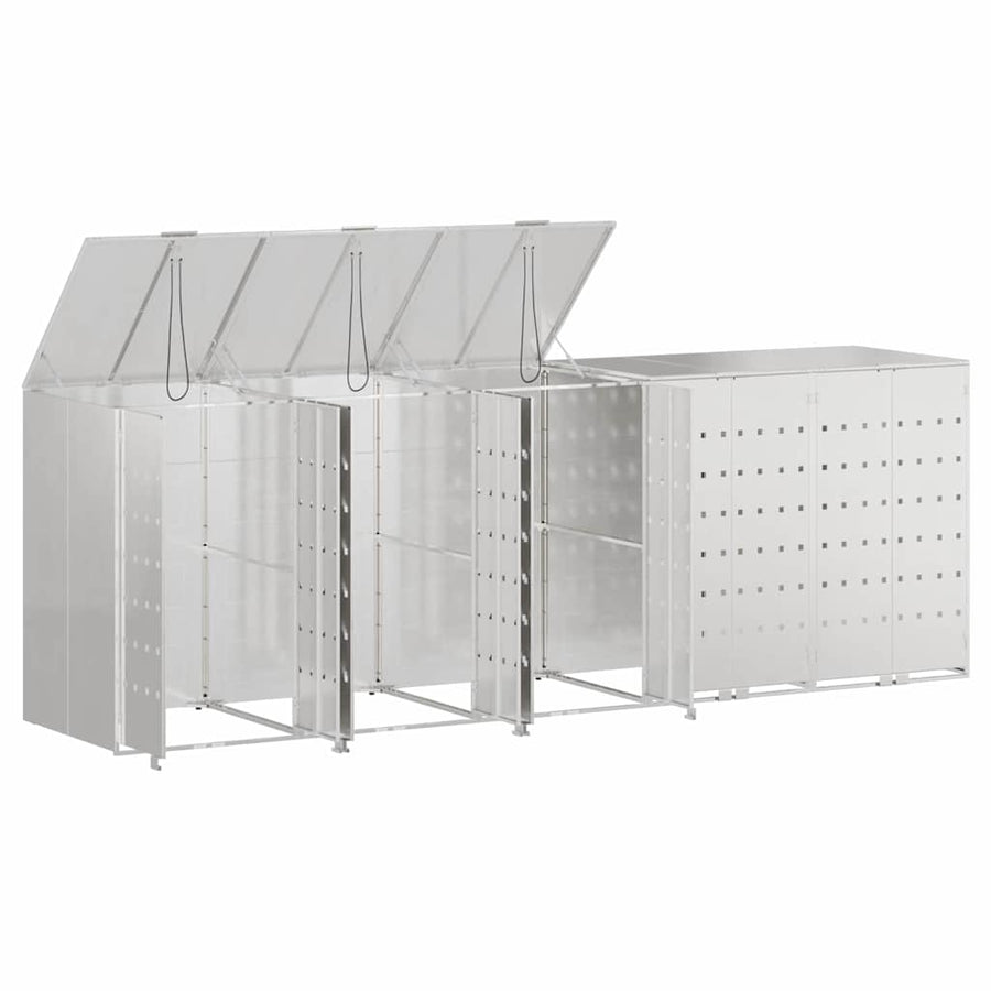 Wieltjesbakopslag voor 3 bakken Zilver 340 x 77.5 x 115.5 cm