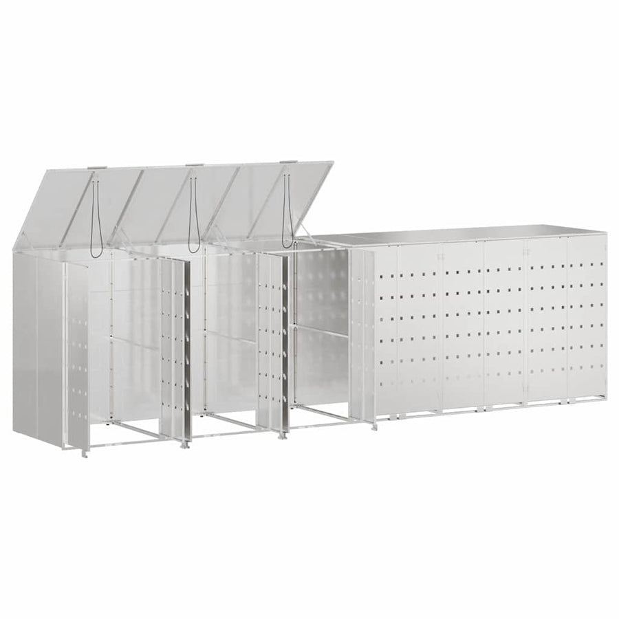 Wieltjesbakopslag voor 3 bakken Zilver 340 x 77.5 x 115.5 cm