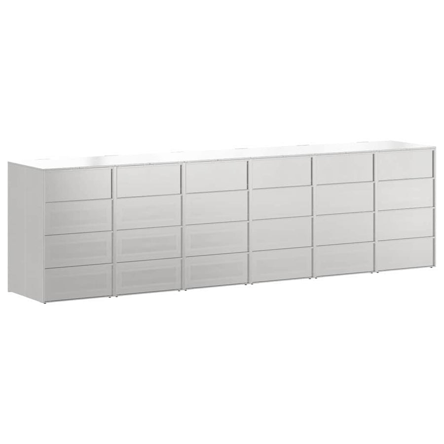 Wieltjesbakopslag voor 3 bakken Zilver 340 x 77.5 x 115.5 cm