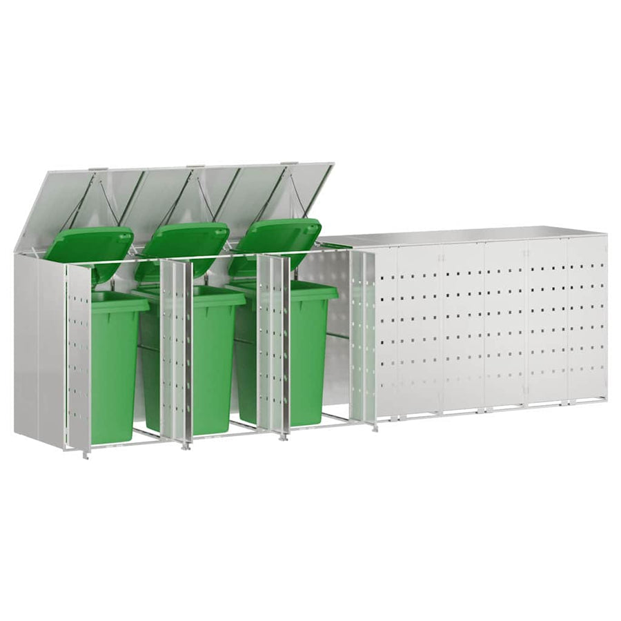 Wieltjesbakopslag voor 3 bakken Zilver 340 x 77.5 x 115.5 cm