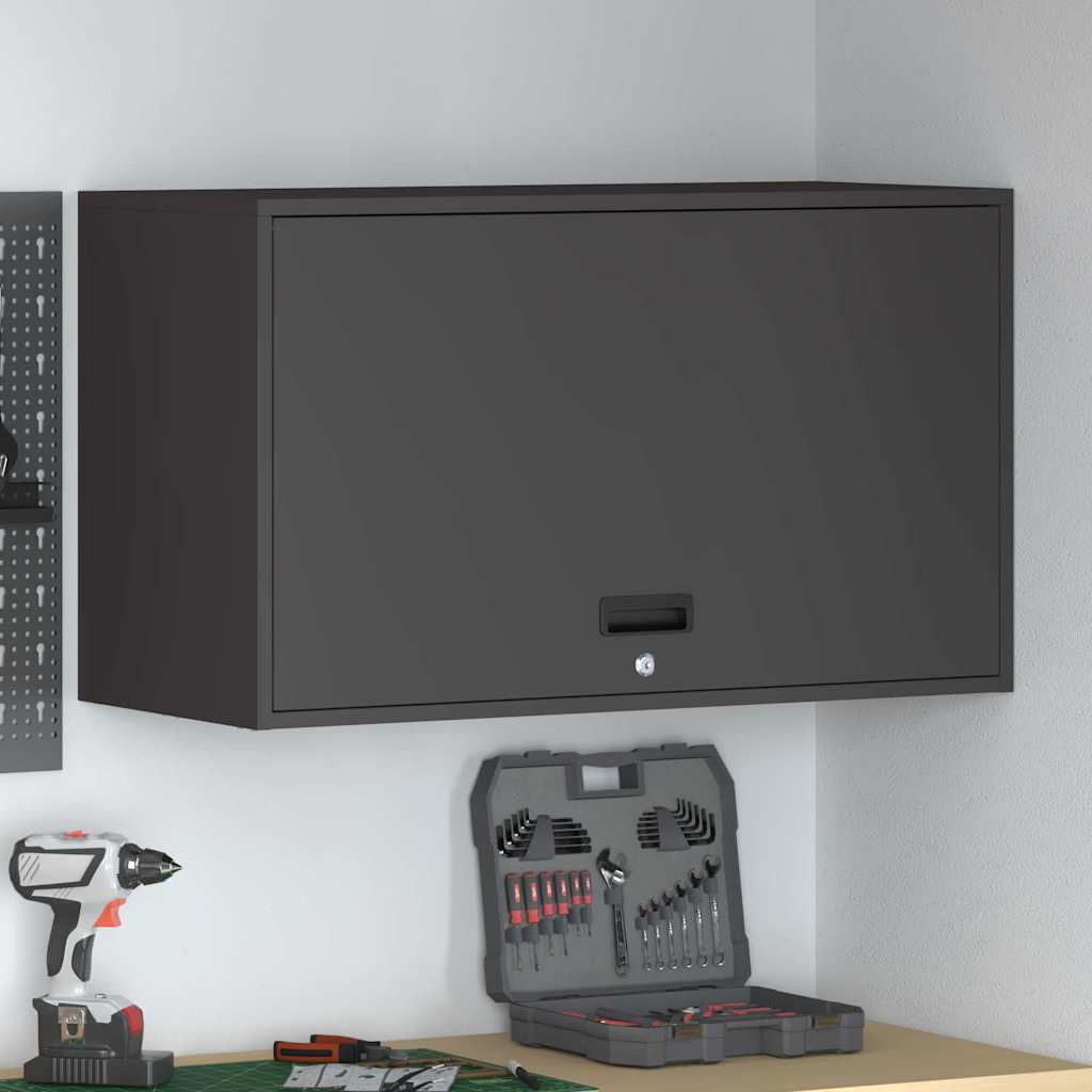 Wandkast Voor Garage Poedercoating Staal 90 x 40 x 53 cm Zwart