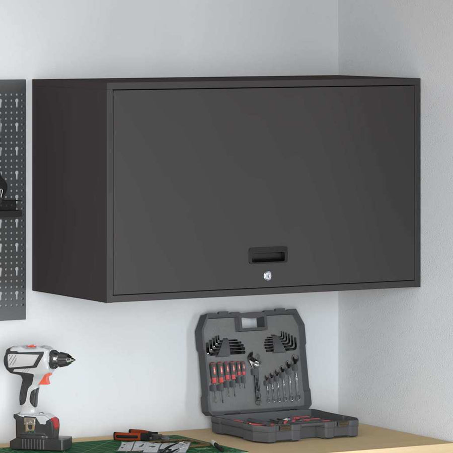 Wandkast Voor Garage Poedercoating Staal 90 x 40 x 53 cm Zwart