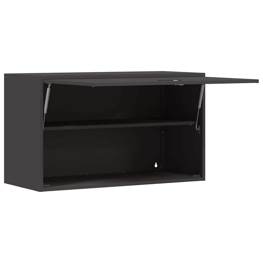 Wandkast Voor Garage Poedercoating Staal 90 x 40 x 53 cm Zwart