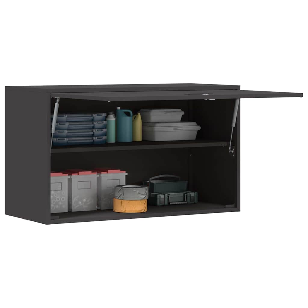 Wandkast Voor Garage Poedercoating Staal 90 x 40 x 53 cm Zwart