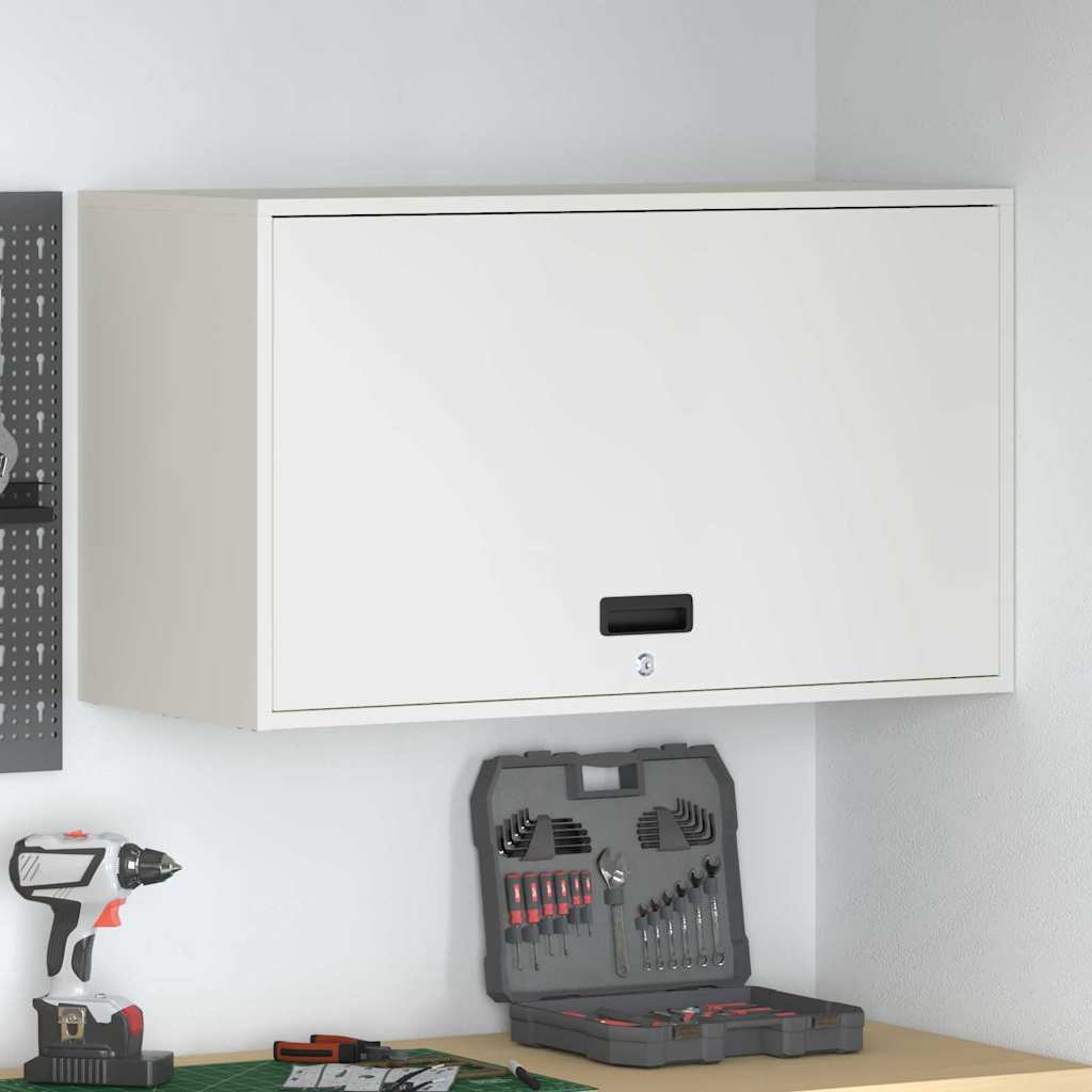 Wandkast Voor Garage Poedercoating Staal 90 x 40 x 53 cm Wit