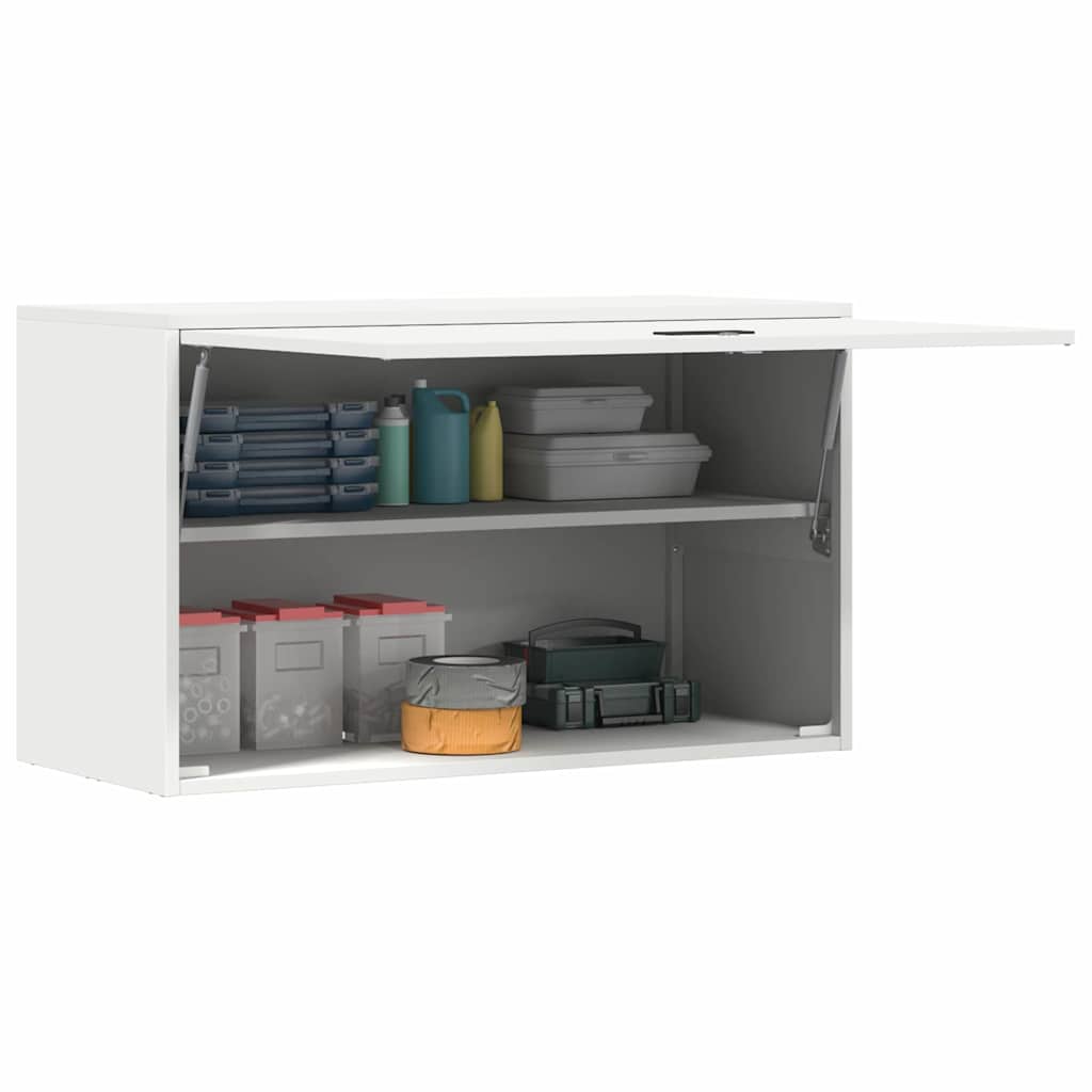 Wandkast Voor Garage Poedercoating Staal 90 x 40 x 53 cm Wit