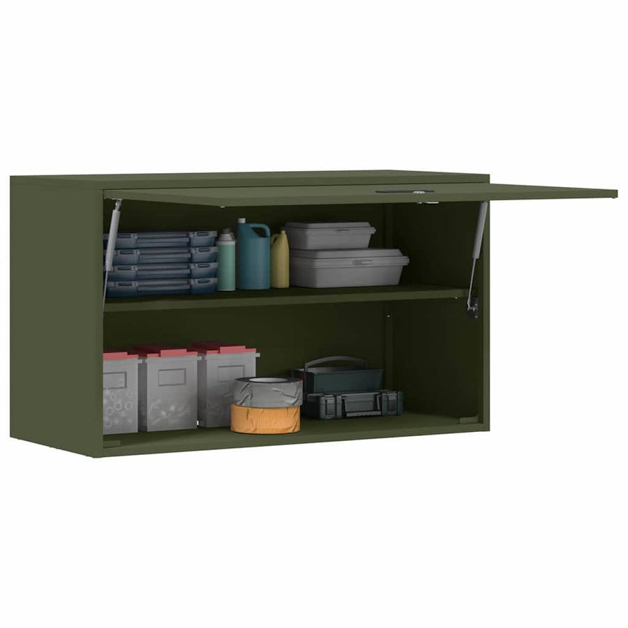 Wandkast Voor Garage 90 x 40 x 53 cm Olijfgroen
