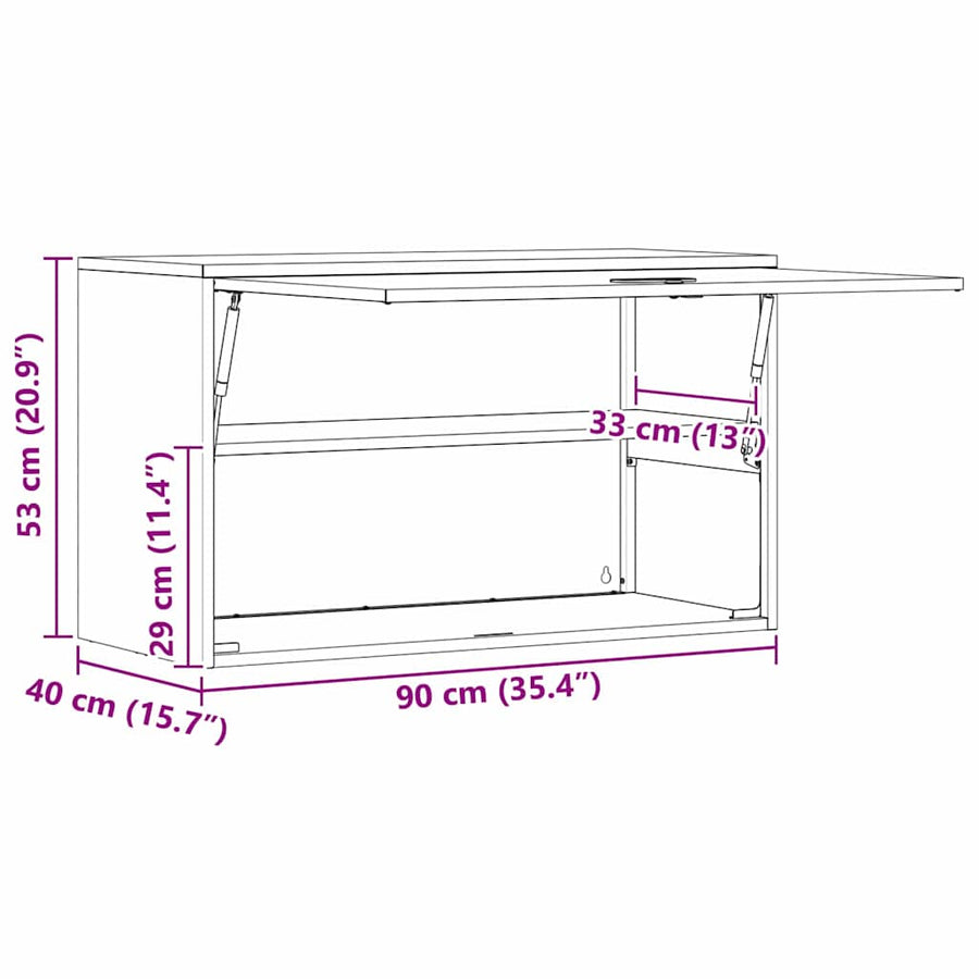Wandkast Voor Garage 90 x 40 x 53 cm Olijfgroen