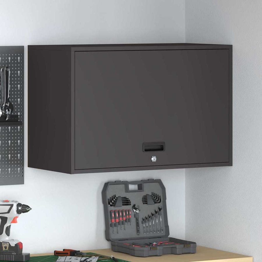 Wandkast Voor Garage Poedercoating Staal 80 x 40 x 53 cm Zwart