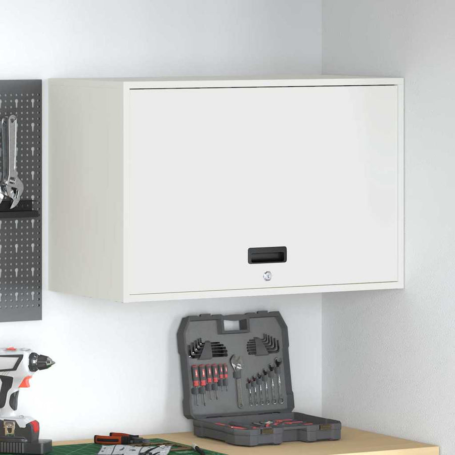 Wandkast Voor Garage Poedercoating Staal 80 x 40 x 53 cm Wit