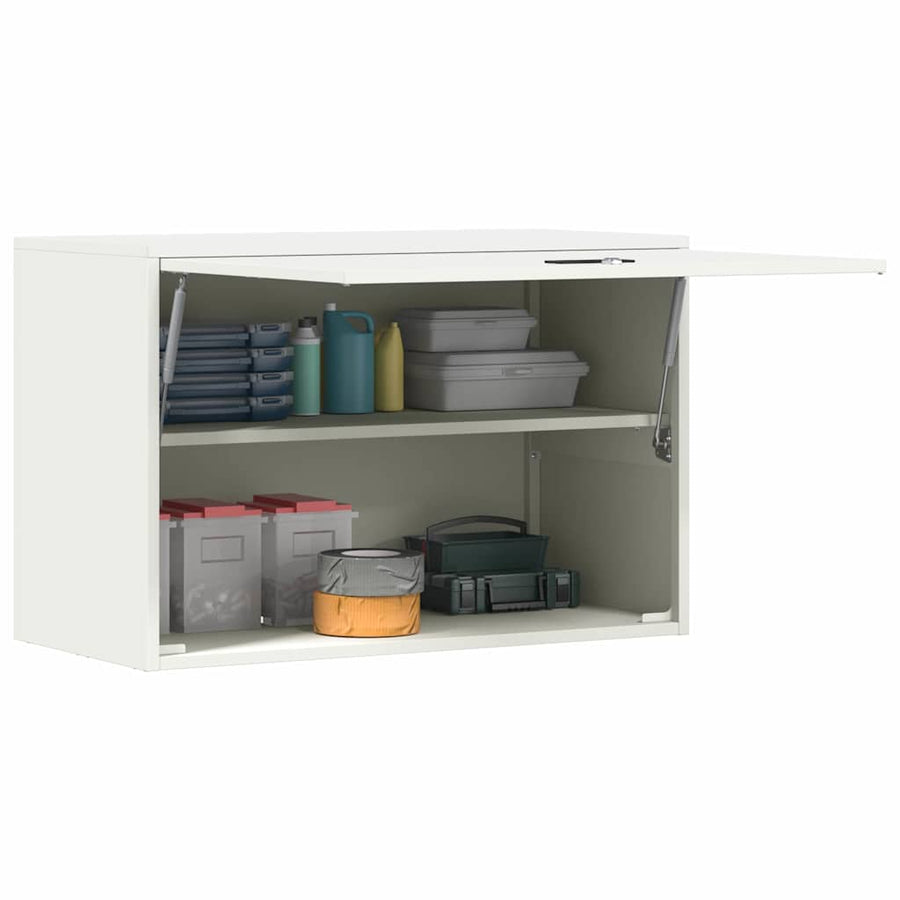 Wandkast Voor Garage Poedercoating Staal 80 x 40 x 53 cm Wit