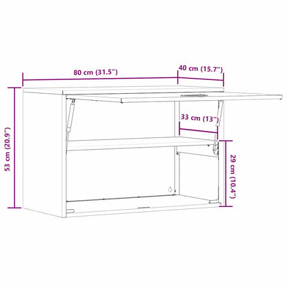 Wandkast Voor Garage Poedercoating Staal 80 x 40 x 53 cm Wit