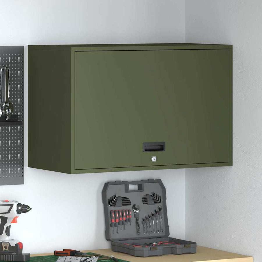 Wandkast Voor Garage 80 x 40 x 53 cm Olijfgroen