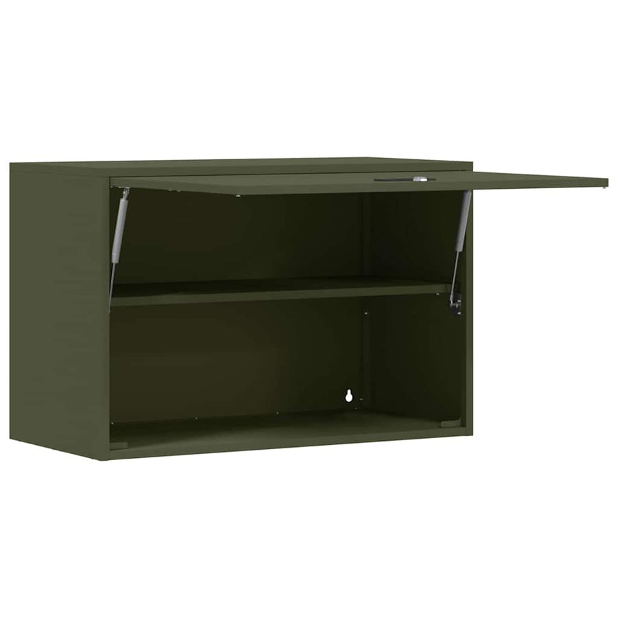 Wandkast Voor Garage 80 x 40 x 53 cm Olijfgroen