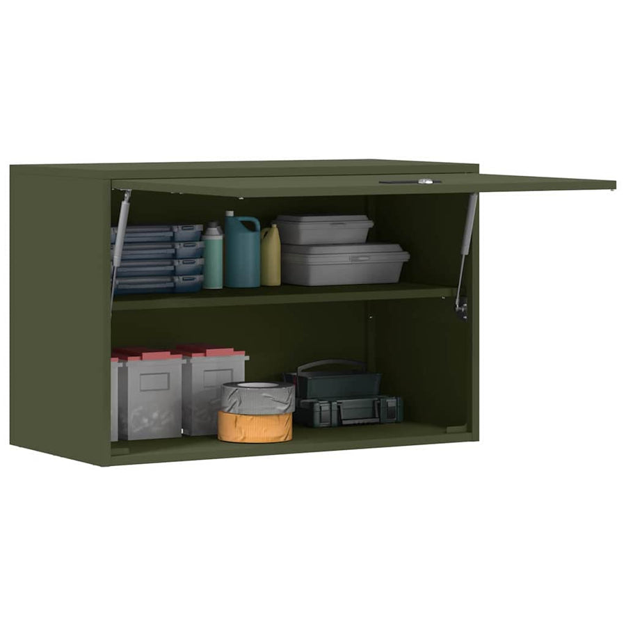 Wandkast Voor Garage 80 x 40 x 53 cm Olijfgroen