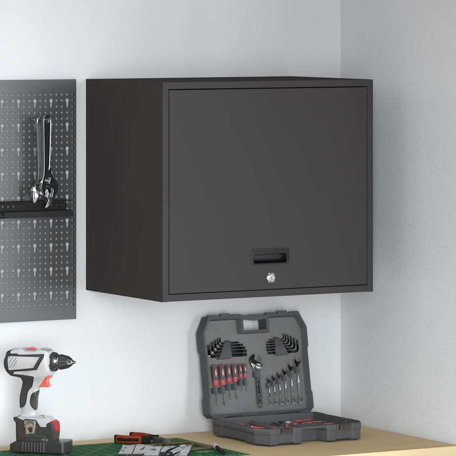Wandkast Voor Garage Poedercoating Staal 60 x 40 x 53 cm Zwart