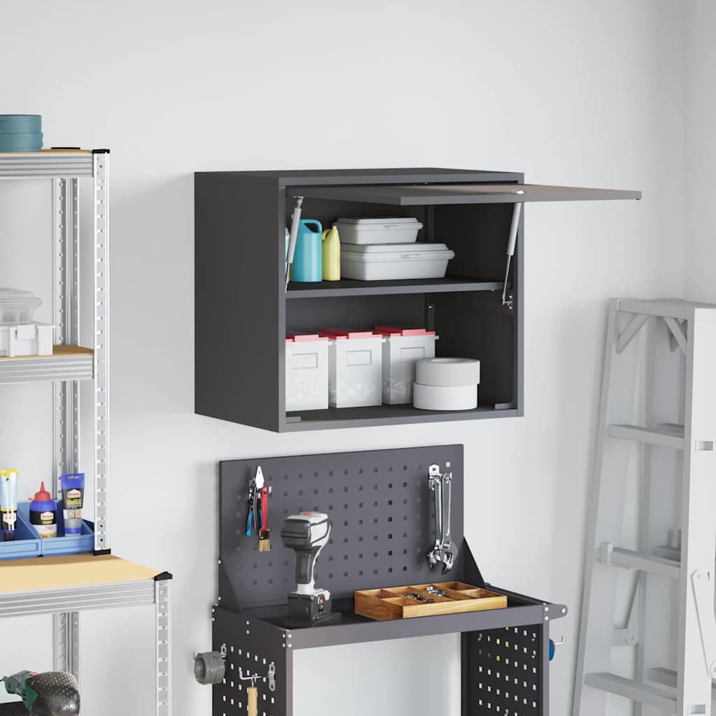 Wandkast Voor Garage Poedercoating Staal 60 x 40 x 53 cm Zwart