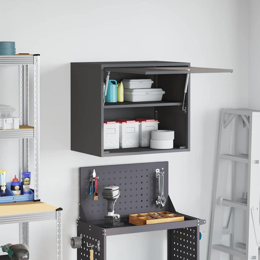Wandkast Voor Garage Poedercoating Staal 60 x 40 x 53 cm Zwart