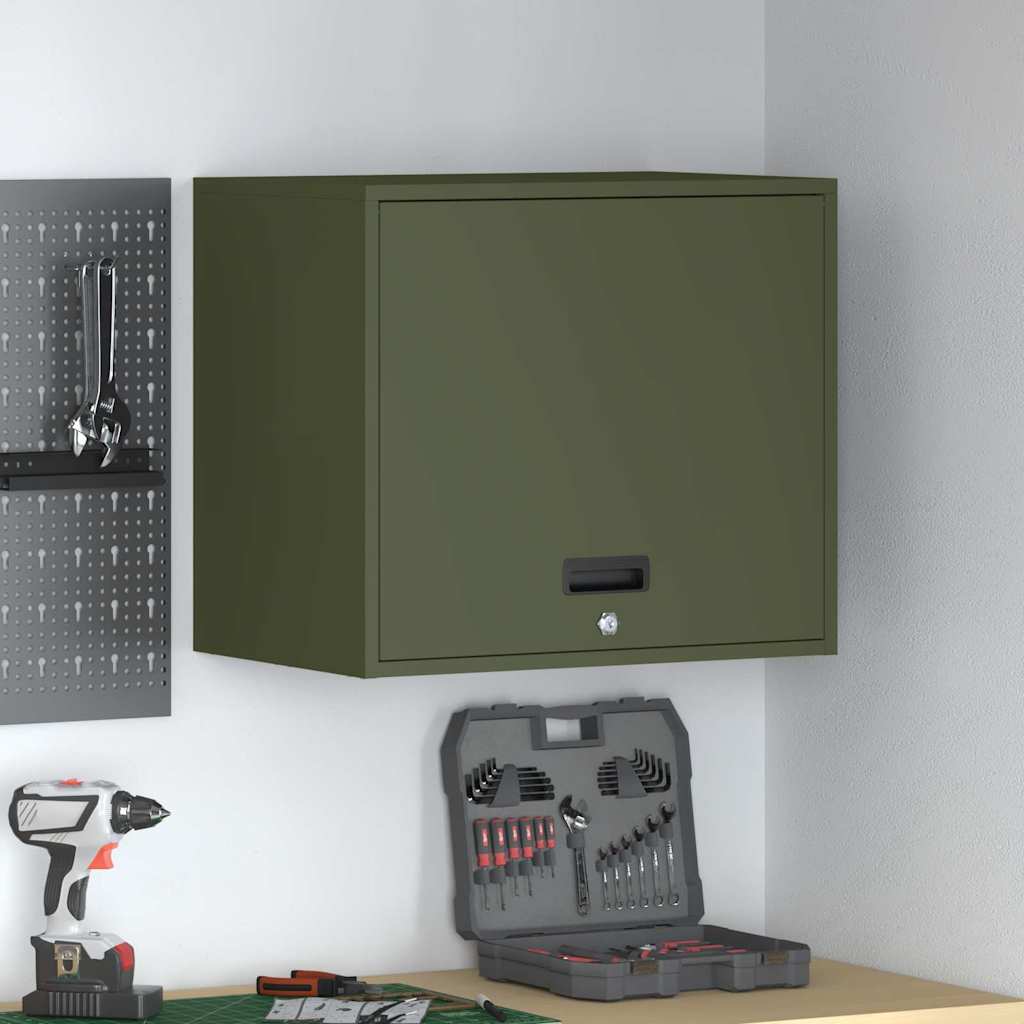 Wandkast Voor Garage 60 x 40 x 53 cm Olijfgroen