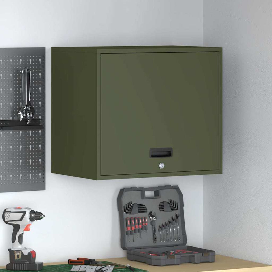 Wandkast Voor Garage 60 x 40 x 53 cm Olijfgroen