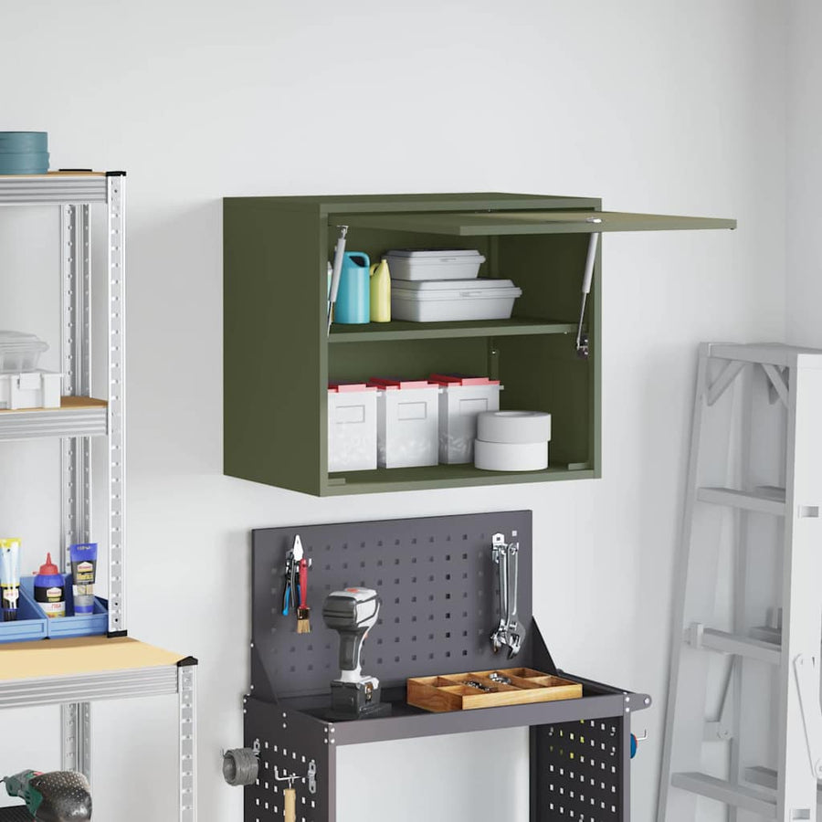 Wandkast Voor Garage 60 x 40 x 53 cm Olijfgroen